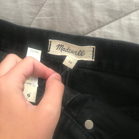 Madewell Black Denim Mini Skirt Size 26 - Picture 3 of 3